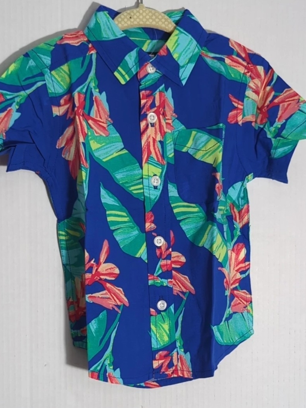 The Children's Place Renew Blue Tropical Print Shirt